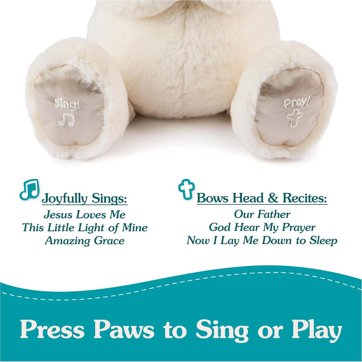 GUND Animated Goodnight Prayer Bear Plush Teddy Bear 11