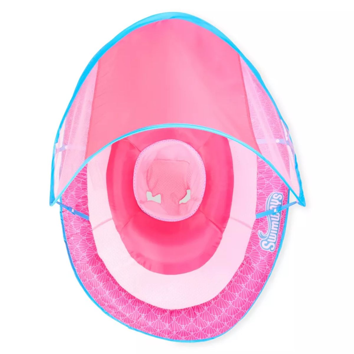 Swimways Sun Canopy Spring Float with Hyper-Flate Valve - Baby Pool Lounger - Portable Mermaid Adventure Design
